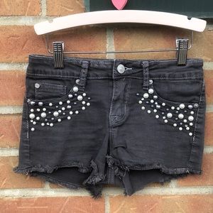 Hudson grey girls shorts with pearls